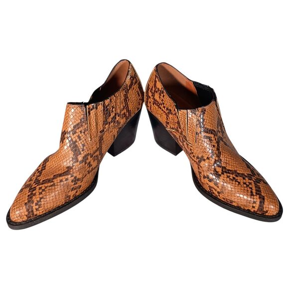 Coach Perri Bootie Ankle Boots Womens 5 C Brown Leather Snake - Picture 5 of 12